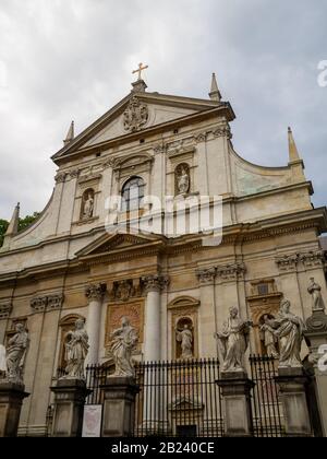 Chiesa di San Pietro e Paolo facciata, Cracovia Foto Stock