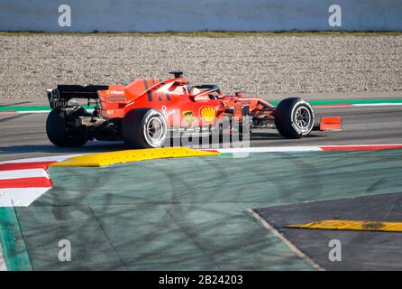 Circuito de Barcelona-Catalunya a Montmelo Spagna 20.2.2020, test pre-stagione Formula 1, Sebastian Vettel (GER), Ferrari Foto Stock