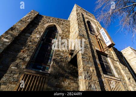 King Emmanuel Baptist Church, Washington, DC, in Adams Morgan, prima di un nuovo sviluppo nel 2019. Foto Stock