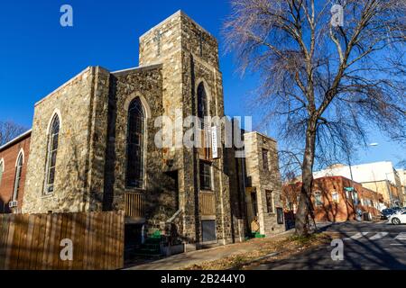 King Emmanuel Baptist Church, Washington, DC, in Adams Morgan, prima di un nuovo sviluppo nel 2019. Foto Stock