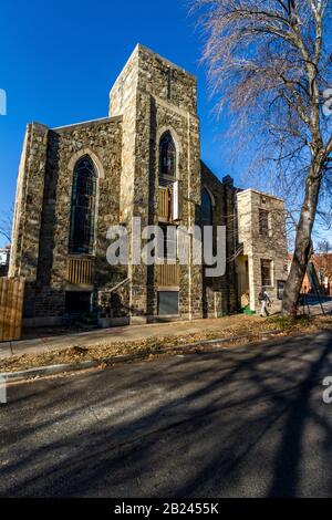 King Emmanuel Baptist Church, Washington, DC, in Adams Morgan, prima di un nuovo sviluppo nel 2019. Foto Stock