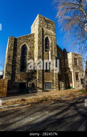 King Emmanuel Baptist Church, Washington, DC, in Adams Morgan, prima di un nuovo sviluppo nel 2019. Foto Stock