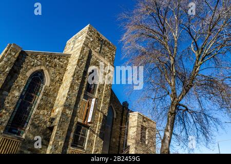 King Emmanuel Baptist Church, Washington, DC, in Adams Morgan, prima di un nuovo sviluppo nel 2019. Foto Stock