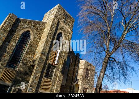 King Emmanuel Baptist Church, Washington, DC, in Adams Morgan, prima di un nuovo sviluppo nel 2019. Foto Stock