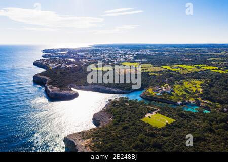 Cala Mitjana, Cala d'Or, regione Migjorn, fuco fucilato, Maiorca, Isole Baleari, Spagna Foto Stock