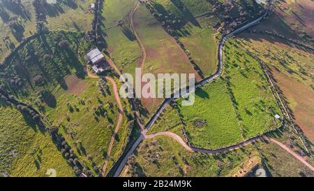 Antenna. Vista dall'alto campi distretto Evora. Portogallo Foto Stock