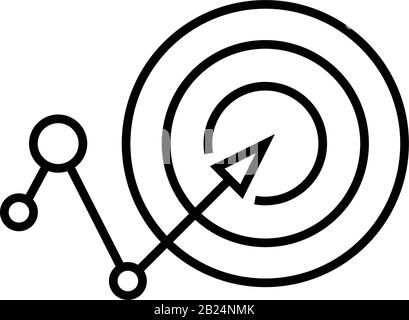 Ricerca di un'icona della linea di meta, simbolo di concetto, illustrazione del vettore di contorno, simbolo lineare. Illustrazione Vettoriale