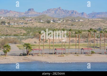 Campo Davis Sul Fiume Colorado A Bullhead, Mohave County, Arizona Usa Foto Stock