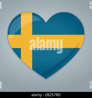immagine del simbolo del vettore isolato con bandiera svedese Illustrazione Vettoriale