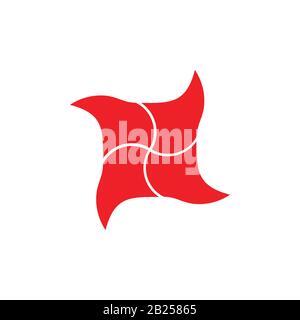 vettore logo forma finestra rotazione curve Illustrazione Vettoriale