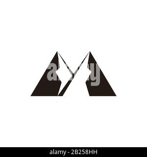 simbolo di montagna geometrico semplice vettore di logo spazio negativo Illustrazione Vettoriale