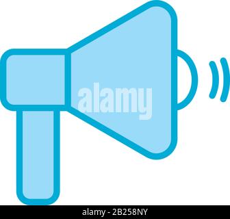 Linea megafono isolata e design vettoriale icona stile riempimento Illustrazione Vettoriale