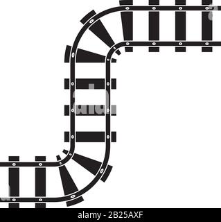 Binari del treno icona vettore design illustrazione del modello Illustrazione Vettoriale