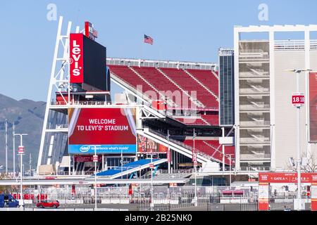 18 febbraio 2020 Santa Clara / CA / USA - Levi's Stadium, la nuova sede della San Francisco 49ers della National Football League; Silicon Valley; Foto Stock