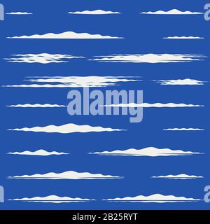 Raccolta di nubi cirrus wispy senza elementi di ombreggiatura. Illustrazione Vettoriale