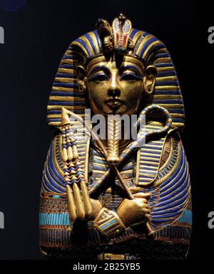 Tesoro di Tutankhamun - vaso Tutankhamun canopico Foto Stock