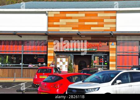 Una vista del ristorante in stile Americano Frankie & Benny's che serve cucina Italiana e americana in un ambiente informale. Foto Stock