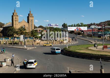 Grande Cattedrale Cattolica In Arenaria, Maseru, Lesotho Foto Stock