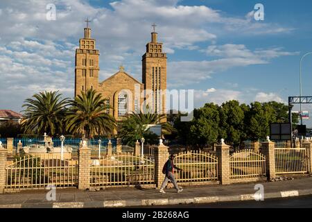 Grande Cattedrale Cattolica In Arenaria, Maseru, Lesotho Foto Stock