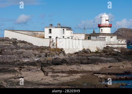 Valentia Island Lighthouse, Cromwell punto, County Kerry, Irlanda Foto Stock