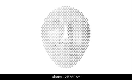 3d rendering di una faccia artificiale fatta da intelligenza artificiale di metallo ai. Foto Stock