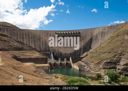 Diga Muro, Diga Di Katse, Lesotho Foto Stock