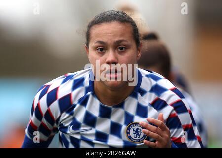 Datted Spence of Chelsea durante l'Arsenal Women vs Chelsea Women, fa Women's Super League Football al Meadow Park il 13th gennaio 2019 Foto Stock