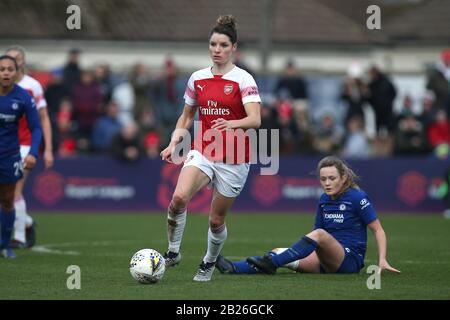 Dominique Bloodworth of Arsenal durante l'Arsenal Women vs Chelsea Women, fa Women's Super League Football al Meadow Park il 13th gennaio 2019 Foto Stock