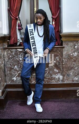 Londra, Regno Unito. 29th Feb, 2020. Face of the World 2019/20 - Pavel Diaz partecipa al MR & Miss Congo 2020, il 29th febbraio 2020 presso Old Townhall, Stratford, Londra, Regno Unito. Credito: Immagine Capital/Alamy Live News Foto Stock