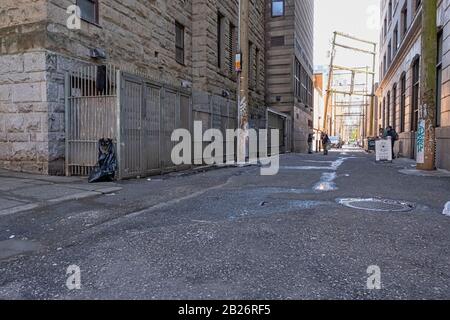 Vancouver - 05 MAGGIO 2019: Chinatown, Vancouver Canada. I senzatetto di Chinatown sono una strada fatiscente. Foto Stock