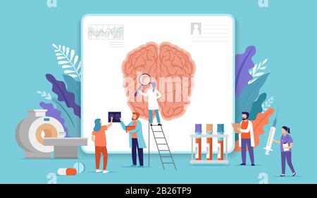 Ricercatore di ricerca. Laboratorio di scienza, scienziati di chimica e laboratorio clinico. Articoli di ricerca medica, esperimenti di laboratori di scienza clinica Illustrazione Vettoriale