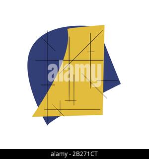 Composizione vettoriale di forme e linee geometriche. Poster di design astratto moderno, copertina, design di carte. Illustrazione Vettoriale