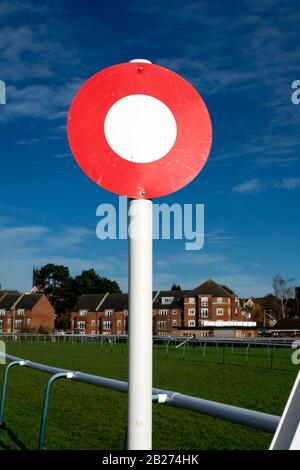 Il posto vincente all'ippodromo di Warwick, Warwickshire, Regno Unito Foto Stock