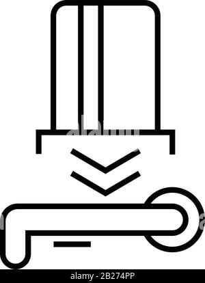 Icona linea tasti sala, simbolo concetto, illustrazione vettore contorno, simbolo lineare. Illustrazione Vettoriale