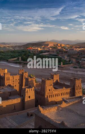 Fortezza di argilla Ait ben Haddou - vista dall'alto. Foto Stock