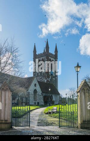 St Andrew's Church a Farnham, Surrey, Regno Unito - febbraio 2020 Foto Stock