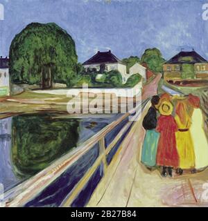 Girls on the Bridge (1902) Pittura di Edvard Munch - immagine Ad Altissima risoluzione e qualità Foto Stock