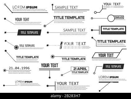 Titoli callout digitali. Modelli vettoriali, banner Illustrazione Vettoriale