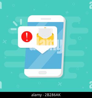 Nuovo messaggio sullo schermo dello smartphone. Illustrazione del vettore. Illustrazione Vettoriale