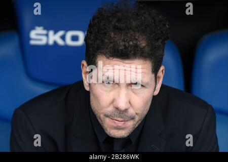 Barcellona, Spagna. 01st Mar, 2020. Espanyol-Atletico De Madrid. Atletico De Madrid Allenatore Diego Pablo Simeone Credit: Pro Shots/Alamy Live News Foto Stock