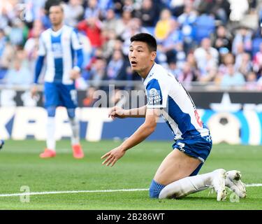 Barcellona, Spagna. 01st Mar, 2020. Espanyol-Atletico De Madrid. Wu Lei Del Credito Rcd Espanyol: Pro Shots/Alamy Live News Foto Stock