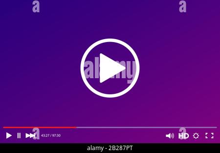 Modello della barra del lettore video per il tuo progetto per il sito web e l'app Illustrazione Vettoriale