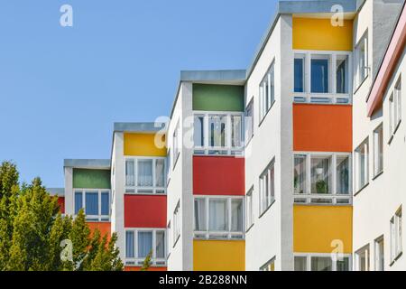 Wohnbauten Von Hans Scharoun 'Ostabschluß', Goebelstraße, Großsiedlung Siemensstadt, Spandau, Berlin, Deutschland Foto Stock