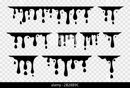 Mettere le gocce di fusione, il latte, il caramello liquido, il miele e il cioccolato. Illustrazione del vettore Illustrazione Vettoriale