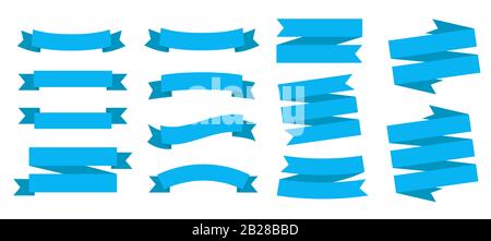 Banner a nastro, set di etichette modello. Vuoto per grafica decorativa. Illustrazione del vettore Illustrazione Vettoriale