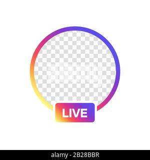 Avatar icona social media. Storie DAL VIVO. Illustrazione del vettore Illustrazione Vettoriale
