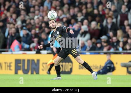 Londra, Regno Unito. 1st marzo 2020. Bernardo Silva (20) di Manchester City durante la finale della Carabao Cup tra Aston Villa e Manchester City allo Stadio di Wembley, Londra Domenica 1st Marzo 2020. (Credit: Jon Bromley | MI News) La Fotografia può essere utilizzata solo per scopi editoriali di giornali e/o riviste, licenza richiesta per uso commerciale Credit: Mi News & Sport /Alamy Live News Foto Stock