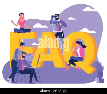 Concetto di domande frequenti Illustrazione Vettoriale