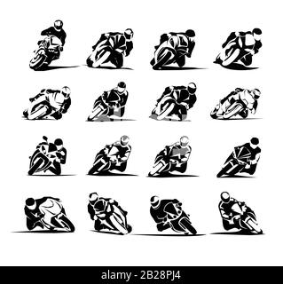 Extreme Motorbike Rider Vector eps Set 16x Illustrazione Vettoriale