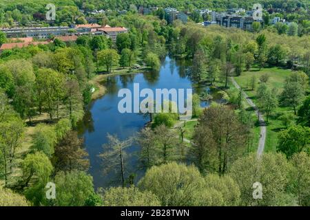 Südparkteich, Wilhelmstadt, Spandau, Berlino, Deutschland Foto Stock